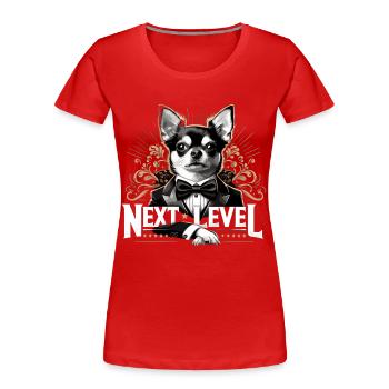 Chihuahua Next Level Suit Tuxedo Dog Gift - Women's Premium Organic T-Shirt - red - Front - Mia (176cm)
