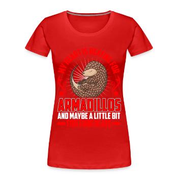 tatou Armadillo Armadillo Le cœur bat pour le tatou - T-shirt bio Premium Femme - rouge - Devant - Mia (176cm)