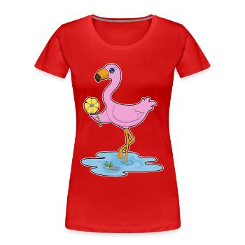 Fleur de flamant rose - T-shirt bio Premium Femme - rouge - Devant - Mia (176cm)