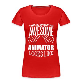 Animator Animator Animator - Women's Premium Organic T-Shirt - red - Front - Mia (176cm)