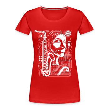 Saxophon Frau - Frauen Premium Bio T-Shirt - Rot - Vorne - Mia (176cm)