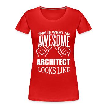 Architecte Architecte Architecte - T-shirt bio Premium Femme - rouge - Devant - Mia (176cm)