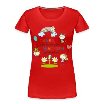 Saying daycare farewell | Children - Rainbow - Flowers - Women's Premium Organic T-Shirt - red - Front - Mia (176cm)
