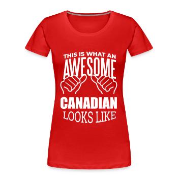 Canada Canada Canada - T-shirt bio Premium Femme - rouge - Devant - Mia (176cm)