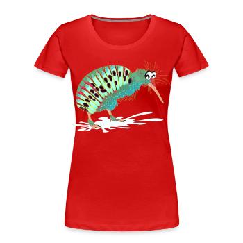 Lustige Tiere - Lustiger Vogel Kiwi Vogel - Frauen Premium Bio T-Shirt - Rot - Vorne - Mia (176cm)
