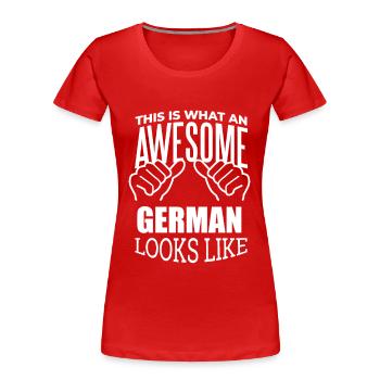 Germany Germany Germany - Women's Premium Organic T-Shirt - red - Front - Mia (176cm)