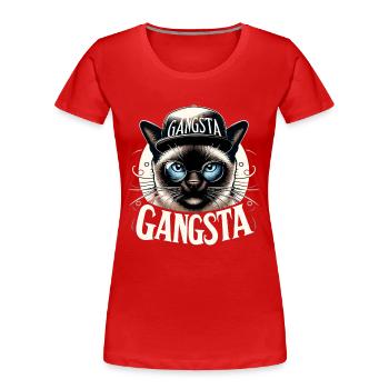 Siam Katze Siamkatze Gangsta Sonnenbrille Geschenk - Frauen Premium Bio T-Shirt - Rot - Vorne - Mia (176cm)