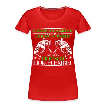 Fahrzeuglackierer sind flexibel Lackierer - Frauen Premium Bio T-Shirt - Rot - Vorne - Mia (176cm)
