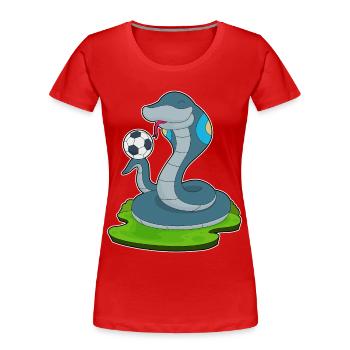 Schlange Fußballspieler Fußball - Frauen Premium Bio T-Shirt - Rot - Vorne - Mia (176cm)