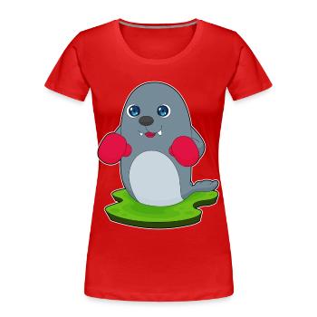 Gants de boxe Seal Boxer Boxing Boxing - T-shirt bio Premium Femme - rouge - Devant - Mia (176cm)