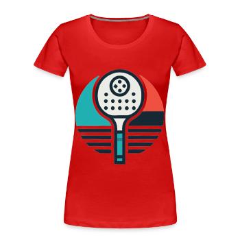Pickleball Emblem - Women's Premium Organic T-Shirt - red - Front - Mia (176cm)