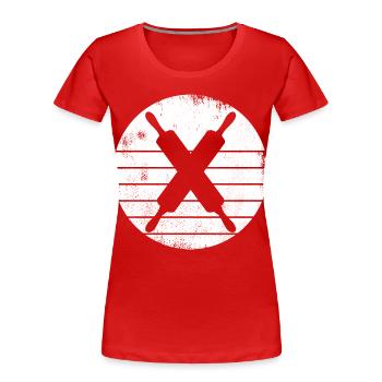 Rouleau à pâtisserie - T-shirt bio Premium Femme - rouge - Devant - Mia (176cm)
