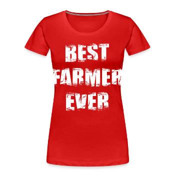 Best Farmer Ever - Frauen Premium Bio T-Shirt - Rot - Vorne - Mia (176cm)