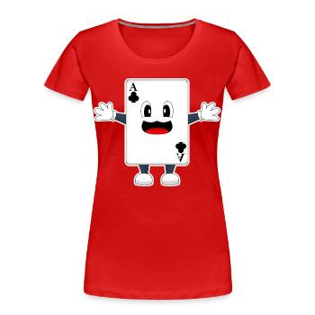 Poker Pokerkarten - Frauen Premium Bio T-Shirt - Rot - Vorne - Mia (176cm)
