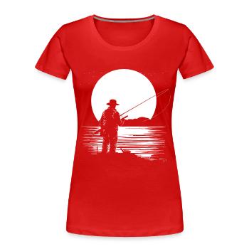 Graphiques de pêche - T-shirt bio Premium Femme - rouge - Devant - Mia (176cm)