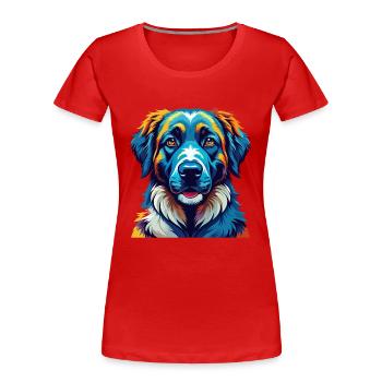 Chien de berger d’Anatolie Race Dessin animé Kawaii - T-shirt bio Premium Femme - rouge - Devant - Mia (176cm)