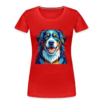 Berner Laufhund Hunderasse Bunte Karikatur Kawaii - Frauen Premium Bio T-Shirt - Rot - Vorne - Mia (176cm)