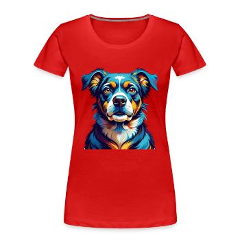 Bossie Dog Breed Colorful Cartoon Kawaii - Women's Premium Organic T-Shirt - red - Front - Mia (176cm)