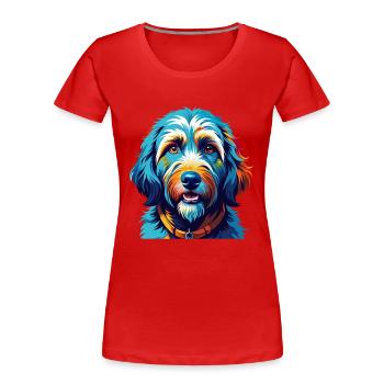 Goldendoodle Dog Breed Colorful Cartoon Kawaii - Women's Premium Organic T-Shirt - red - Front - Mia (176cm)