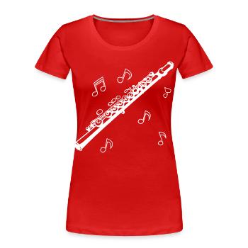 Flûte - T-shirt bio Premium Femme - rouge - Devant - Mia (176cm)