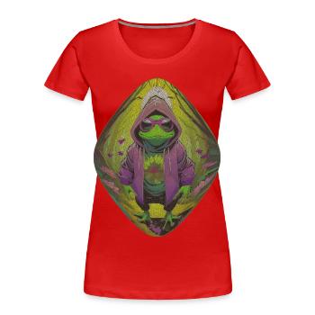 Rapper frog 💟 - Women's Premium Organic T-Shirt - red - Front - Mia (176cm)