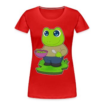 Frog Cooking Bowl Cooking - Women's Premium Organic T-Shirt - red - Front - Mia (176cm)