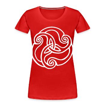 Fleur blanche à trois pétales - T-shirt bio Premium Femme - rouge - Devant - Mia (176cm)