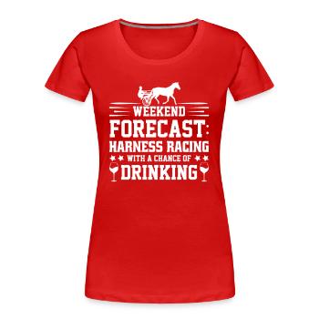 Cheval de trot, courses de trot, sports équestres, chevaux - T-shirt bio Premium Femme - rouge - Devant - Mia (176cm)