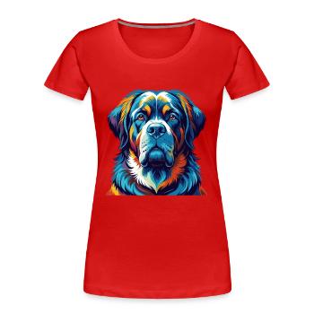 Alpine Mastiff Hunderasse Bunte Karikatur Kawaii - Frauen Premium Bio T-Shirt - Rot - Vorne - Mia (176cm)