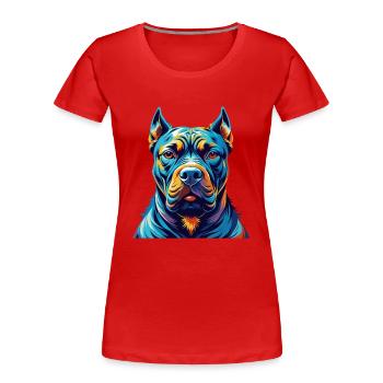 Cane Corso Dog Breed Colorful Cartoon Kawaii - Women's Premium Organic T-Shirt - red - Front - Mia (176cm)