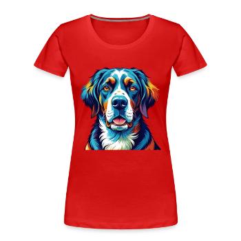 Deutsche Bracke Hunderasse Bunte Karikatur Kawaii - Frauen Premium Bio T-Shirt - Rot - Vorne - Mia (176cm)