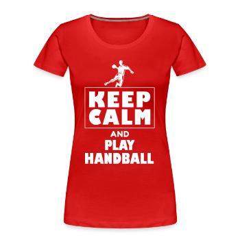 Handball Player Handball Ball Handball Game - Women's Premium Organic T-Shirt - red - Front - Mia (176cm)