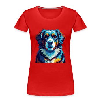 Slovensky Cuvac Chien Race Coloré Dessin Animé Kawaii - T-shirt bio Premium Femme - rouge - Devant - Mia (176cm)