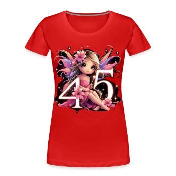 45 Jahre Fee Elfe Geburtstag Jubiläum Geschenk - Frauen Premium Bio T-Shirt - Rot - Vorne - Mia (176cm)