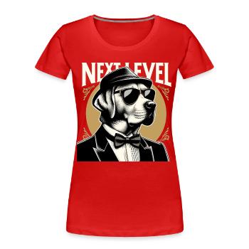 Dudley Labrador Tuxedo Suit Next Level Gift - Women's Premium Organic T-Shirt - red - Front - Mia (176cm)
