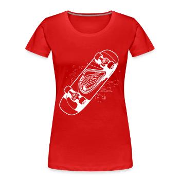 Skateboard Zeichnung - Frauen Premium Bio T-Shirt - Rot - Vorne - Mia (176cm)