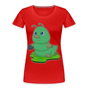 Caterpillar Bowling Boule de bowling - T-shirt bio Premium Femme - rouge - Devant - Mia (176cm)