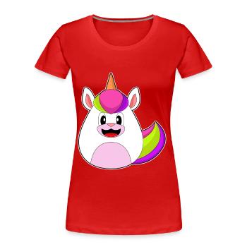 Einhorn Ostern Osterei - Frauen Premium Bio T-Shirt - Rot - Vorne - Mia (176cm)