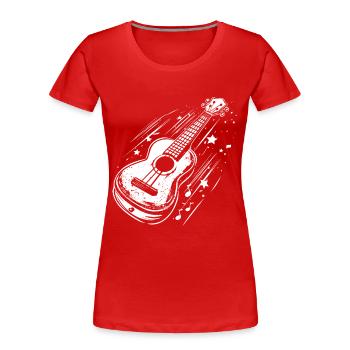 Ukulele - Frauen Premium Bio T-Shirt - Rot - Vorne - Mia (176cm)