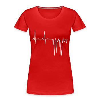FTIR Fourier Infrared Spectroscopy Puls - Frauen Premium Bio T-Shirt - Rot - Vorne - Mia (176cm)