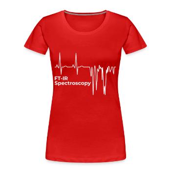 FTIR Fourier Infrared Spectroscopy Puls - Frauen Premium Bio T-Shirt - Rot - Vorne - Mia (176cm)