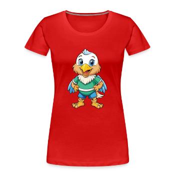 Eagle Cute Cartoon Character Kawaii Clipart - Women's Premium Organic T-Shirt - red - Front - Mia (176cm)