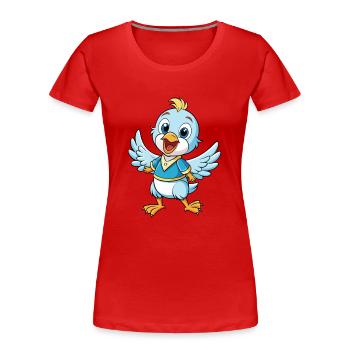 Taube Niedliche Zeichentrickfigur Kawaii Clipart - Frauen Premium Bio T-Shirt - Rot - Vorne - Mia (176cm)
