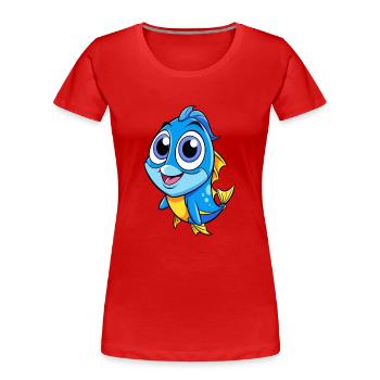 Bleu tang Mignon Personnage de dessin animé Kawaii Clipart - T-shirt bio Premium Femme - rouge - Devant - Mia (176cm)