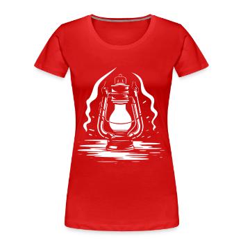 Laterne Skizze - Frauen Premium Bio T-Shirt - Rot - Vorne - Mia (176cm)