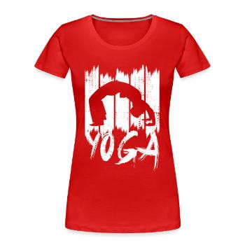 Yoga Pose - T-shirt bio Premium Femme - rouge - Devant - Mia (176cm)