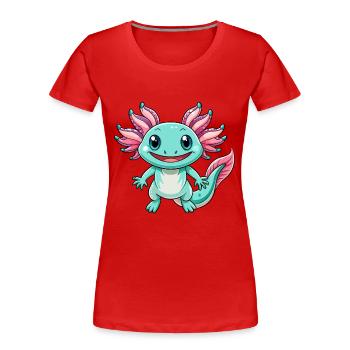 axolotl mignon personnage de dessin animé Kawaii Clipart - T-shirt bio Premium Femme - rouge - Devant - Mia (176cm)