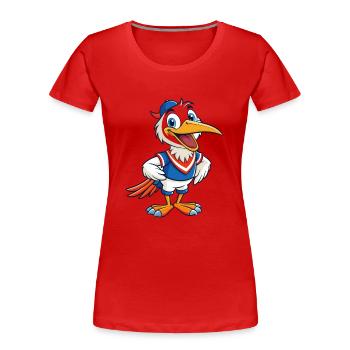 Cigogne mignon personnage de dessin animé Kawaii Clipart - T-shirt bio Premium Femme - rouge - Devant - Mia (176cm)