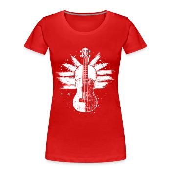 Ukulele Skizze - Frauen Premium Bio T-Shirt - Rot - Vorne - Mia (176cm)