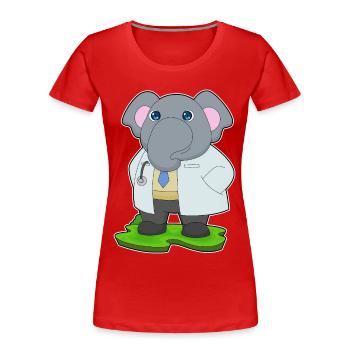 Elefant Arzt Arztkittel - Frauen Premium Bio T-Shirt - Rot - Vorne - Mia (176cm)